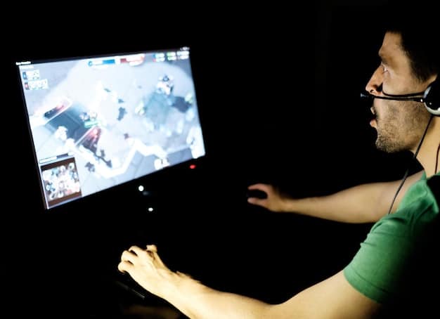 A split-screen showing a gamer using an aim trainer on one side, with a heatmap overlay displaying accuracy and precision, and the other side showing the gamer applying those skills in a fast-paced first-person shooter game.