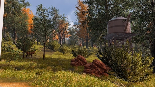 A screenshot from Skyrim showcasing a detailed environmental mod, highlighting improved textures, lush foliage, and enhanced lighting effects that drastically change the game's atmosphere.