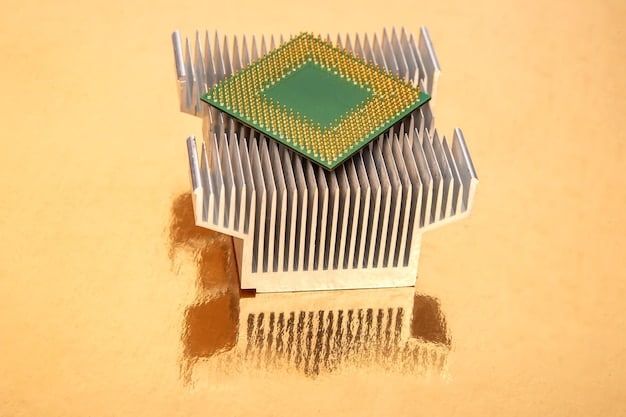 A side-by-side comparison of an Intel CPU and an AMD CPU, highlighting their distinct architectures and key features. The image emphasizes the competition and innovation in the CPU market.