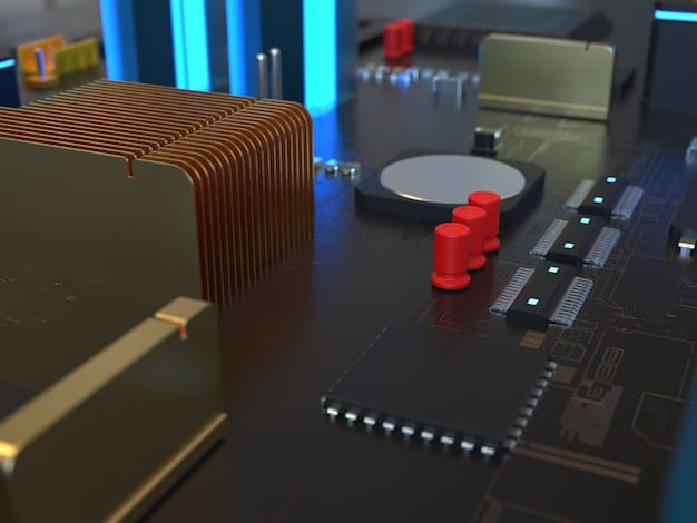 A close-up view of a high-end sound card installed in a gaming PC, showcasing its various ports and components. The sound card features gold-plated connectors, advanced chips, and heat sinks.