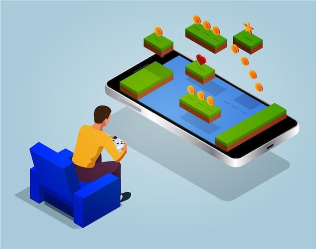 A diagram illustrating the process of mobile game streaming: a smartphone sending input to a cloud server, with the server streaming video back to the phone. The diagram emphasizes the bidirectional data flow and highlights 