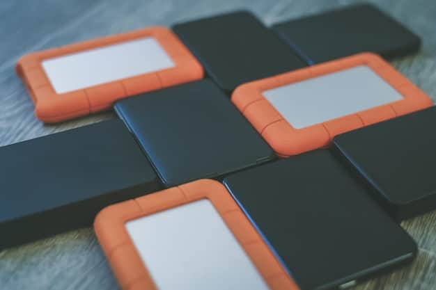 A close-up of various external SSDs designed for gaming consoles, highlighting their compact sizes and connectivity ports (USB-C or USB 3.0). Include labels indicating compatibility with PS5 and Xbox Series X.
