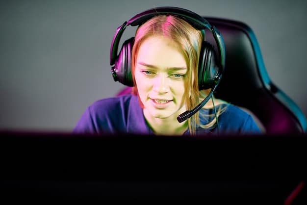 A gamer wearing a wireless gaming headset, fully immersed in a game on a large monitor, with the headset's microphone positioned perfectly for clear communication.